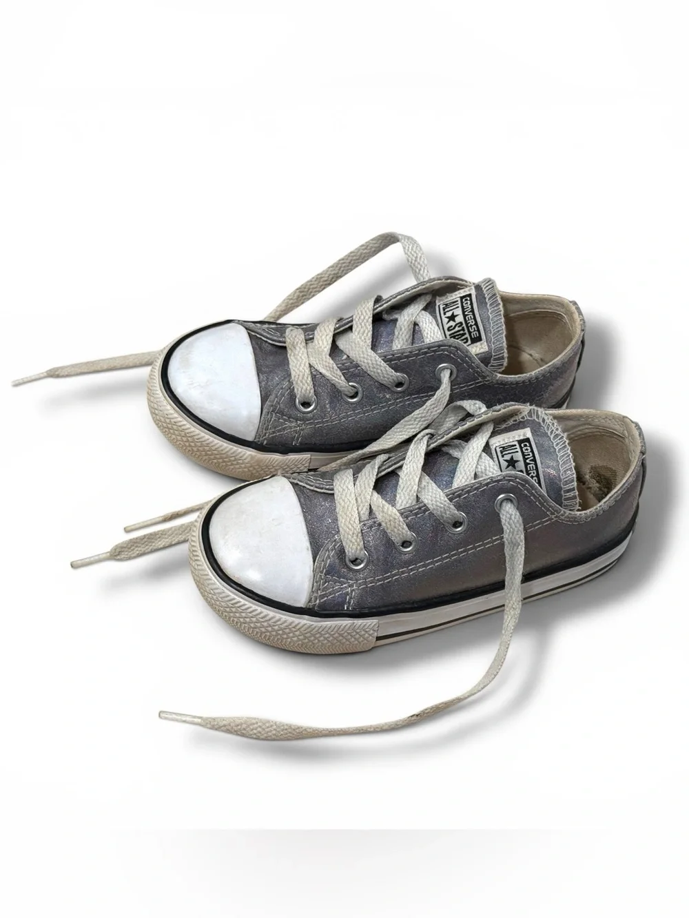 Converse All-Star Kids Low Top Sneakers in Silver / Hologram